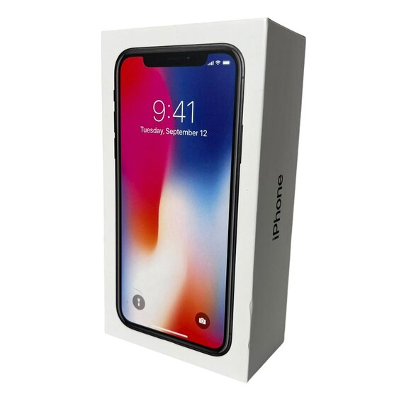 iPhone X 256 GB Space Gray Apple EMPTY RETAIL BOX EarPods Stickers Manual - Picture 3 of 6